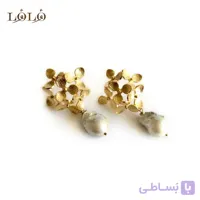 گوشواره گل و باروک برنج
