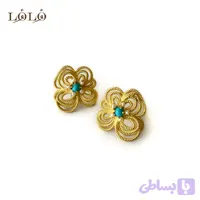 گوشواره گل ناز نقره 925 با آبکاری طلا