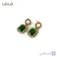 گوشواره باگت سبز نقره