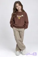 بلوز آستین بلند دخترانه طرح Smile