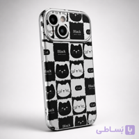 قاب آیفون مشکی مدل CAT black and white | موجود برای سری آیفون
