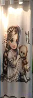 پرده تصویری مدل girl cute رنگ طوسی (شیک و با کلاس)