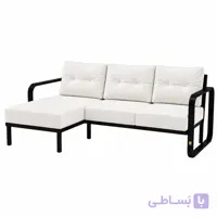 مبل ال چهار نفره با روکش پارچه و پایه فلز الف مدل آلا