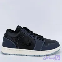 کتونی ایرجردن 1 لو بلک دارک آبسیدین AirJordan 1 Low Black Dark Obsidian کد 2499