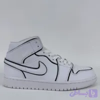 کتونی ایرجردن 1 مید سفید رفلکتیو AirJordan 1 Mid Iridescent Reflective White کد 2518