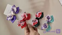 گیره مو پاپیونی فانتزی دخترانه آذین مدل باغ رنگی