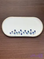 شیرینی خوری بیضی سرامیکی دست ساز با لاستر طلا (کد KLAHG)