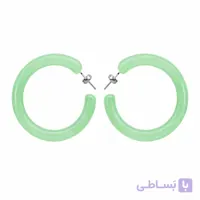 گوشواره حلقه‌ای زنانه مدل  Aurora Jade پاستیلی رزینی