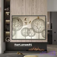 تابلو‌ دکوراتیو دست‌ساز طرح درخت و‌ پرنده ۷۰×۱۴۰ سانتیمتر