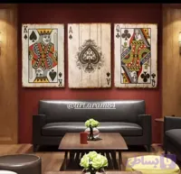 تابلو نقاشی مدرن دست‌ساز طرح پاسور شاه بی‌بی سرباز ابعاد ۵۰x۷۰ سانت