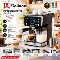 اسپرسوساز اتوماتیک دلوسی (Dellucci) مدل DL-EM-7282 به همراه مخزن شیر ( ارسال رایگان)