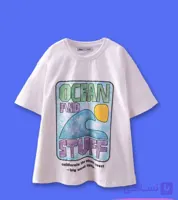 تيشرت سفيد طرح OCEAN