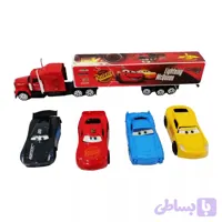 ماشین مکوئین فلزی با کامیون ۵ عددی🚘
