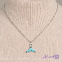گردنبند استیل پلاک دم وال سفید | ارسال فوری
