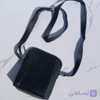 کیف رودوشی مشکی خاویاری چرم دست دوز