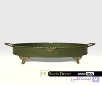 سینی بیضی کلاسیک زمردی
