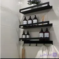 شلف فلزی دیواری حمام و سرویس بهداشتی | a209 | مجموعه ۳ تیکه  | 36 سانت  PJ348