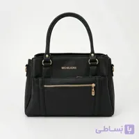 کیف دستی زنانه مشکی مدل کلاسیک با یراق طلایی | کد 32