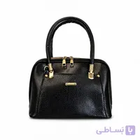 کیف دستی زنانه طرح چرم مار | مشکی با یراق طلایی | کد 1361