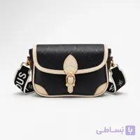 کیف دوشی پاسپورتی روزمره دورنگ مشکی کرم | کد 299