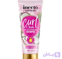 شامپو بدون سولفات اینکتو سری Naturals مدل Curl Club مخصوص موهای فر حجم 250 میل