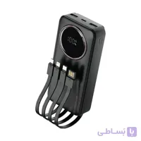 پاوربانک کابل‌دار گرین لاین مدل Power Pulse ظرفیت 20000 میلی‌آمپر ساعت توان 22.5 وات