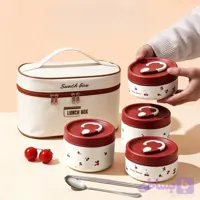 ظرف غذای ۴تکه کاوردار البالویی داخل استیل