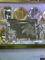 سینی پذیرایی چایی استیل دو‌تیکه ۱ میل طرح‌ لاکچری Zew Home مدل 103