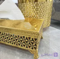 سطل و جادستمال کاغذی شیک و جدید عروس طلایی رنگ Gold