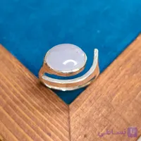 انگشتر نقره دست‌ساز نگین عقیق صورتی ژئود