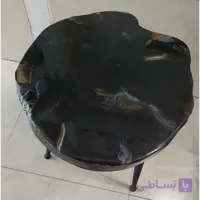 میز عسلی چوب رزین طرح سنگ مرمر ،براق و ضد خش