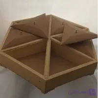اردو خوری 6درب چوبی خام سایز بزرگ، جا شکلاتی، جا آجیلی چوب طبیعی