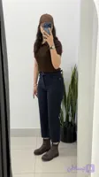 کراپ استریت کمربند دار سرمه ای