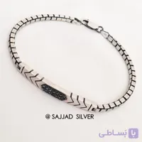دستبند نقره وارداتی مردانه
