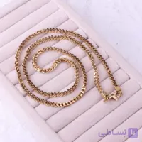 گردنبند استیل طلایی مردانه با قفل خرچنگی اصلی