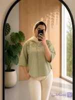 شومیز زنانه دانتل بالا لینن