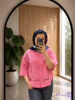 شومیز زنانه دانتل پایین لینن