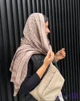 شال ژاکارد کرم موکا