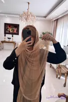 شال توری ساده دور دانتل