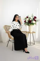 ست سه تیکه زنانه شومیز، دامن ، کمربند، قلبی کد1102