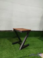 صندلی Z ارتفاع 45.چوب ترموود.ضد آب.رنگ کوره ای.مخصوص فظای باز.ویلا.تراس.کافه
