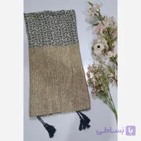 شال نخی صابونی طرح برگ منگوله دار