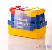 ظرف غذای 3 طبقه 4 تکه لیلیان مدل لگو