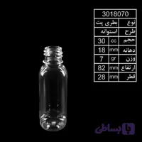 پت 30میل استوانه 18 بادرب ساده مشکی-100عددی