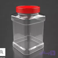 جار 2کیلویی چهارگوش شفاف بادرب ساده-50تایی