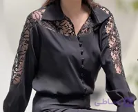 شومیز زنانه  کرپ الیزه جلو دکمه