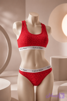 ست نیم تنه و شورت زنانه کلوین کلین طرح کبریتی Calvin Klein
