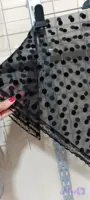 مینی اسکارف توری بابونه و خال خالی ابعاد و قواره 75