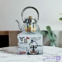 قوری شیشه‌ای Made in PRC دسته بالا،شعله مستقیم