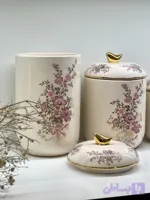 بانکه پاسماوری سه سایز طرح گلریز صورتی